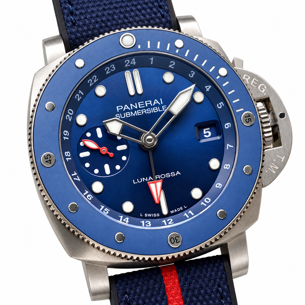 Panerai Submersible Automatic 44mm Men's Steel Watch Orange Dial