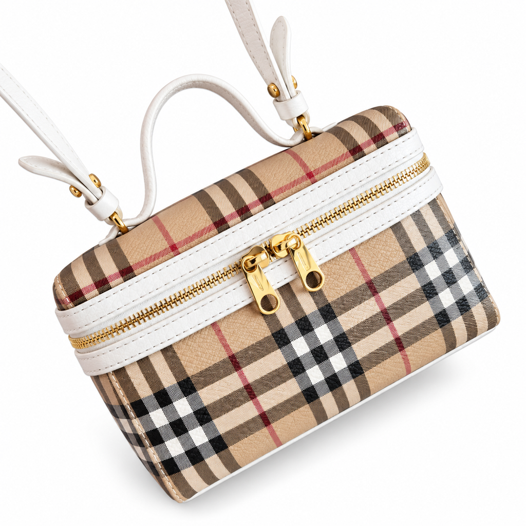 Burberry Ivory Check Vanity Bag