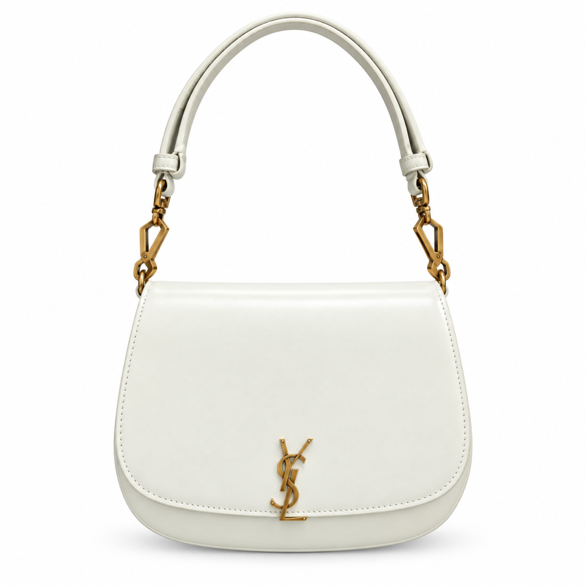 Saint Laurent YSL Voltaire Shoulder Bag – White Leather