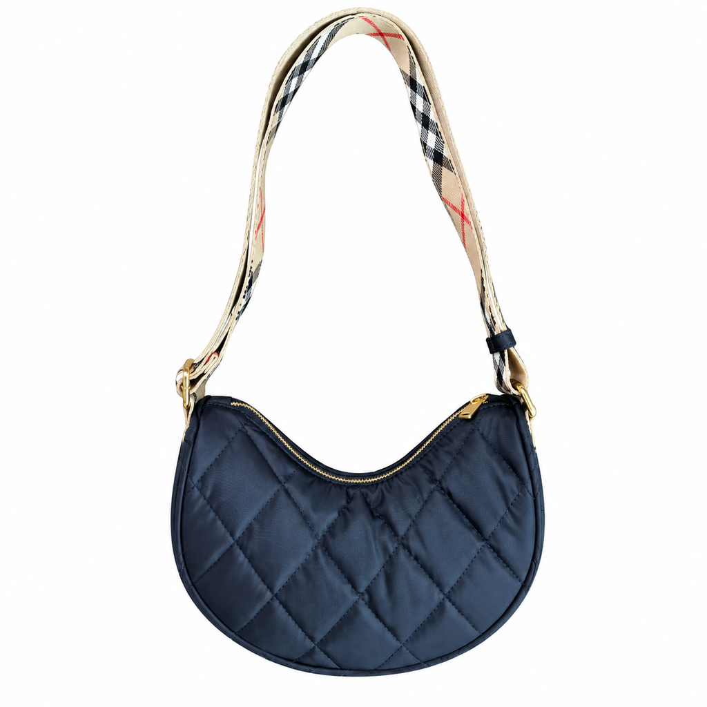 Burberry Midnight Quilted Crescent Shoulder Bag