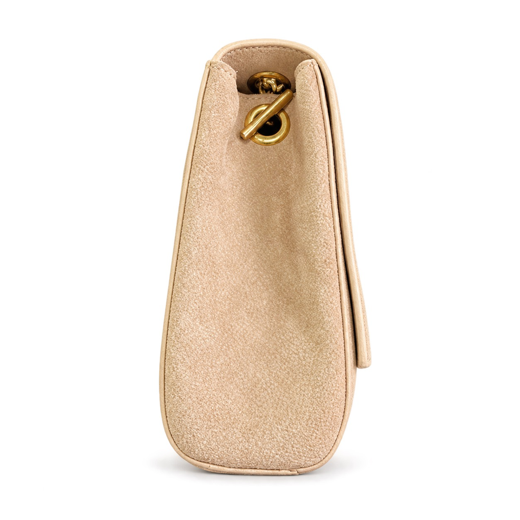Saint Laurent YSL Kate Chain Bag – Sand Suede Gold