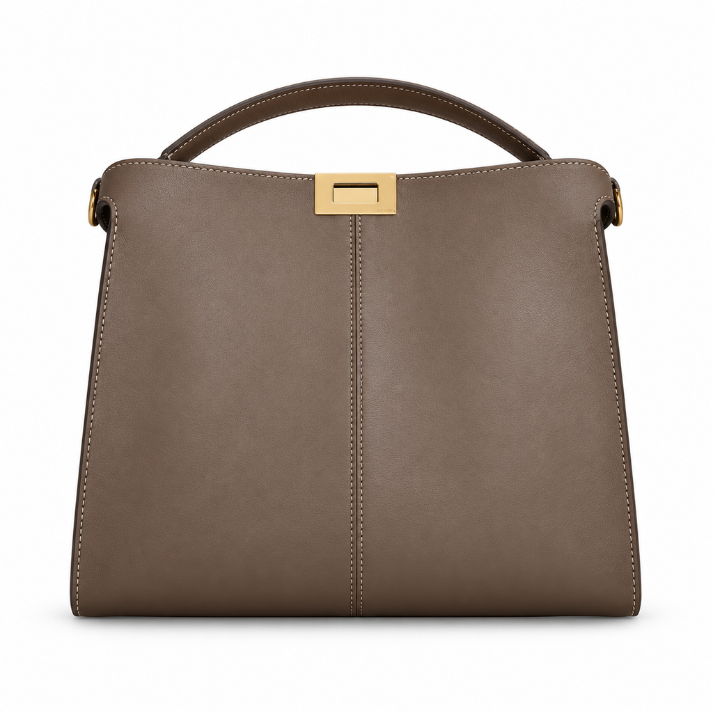 Fendi FF Logo Classic Leather Top Handle Handbag 30cm