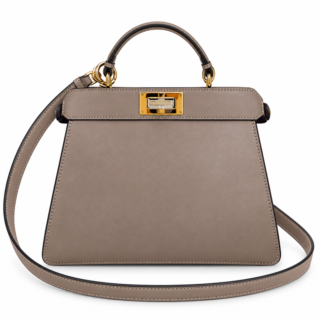 Fendi FF Logo Leather Vertical Crossbody Bag 11x21x27cm