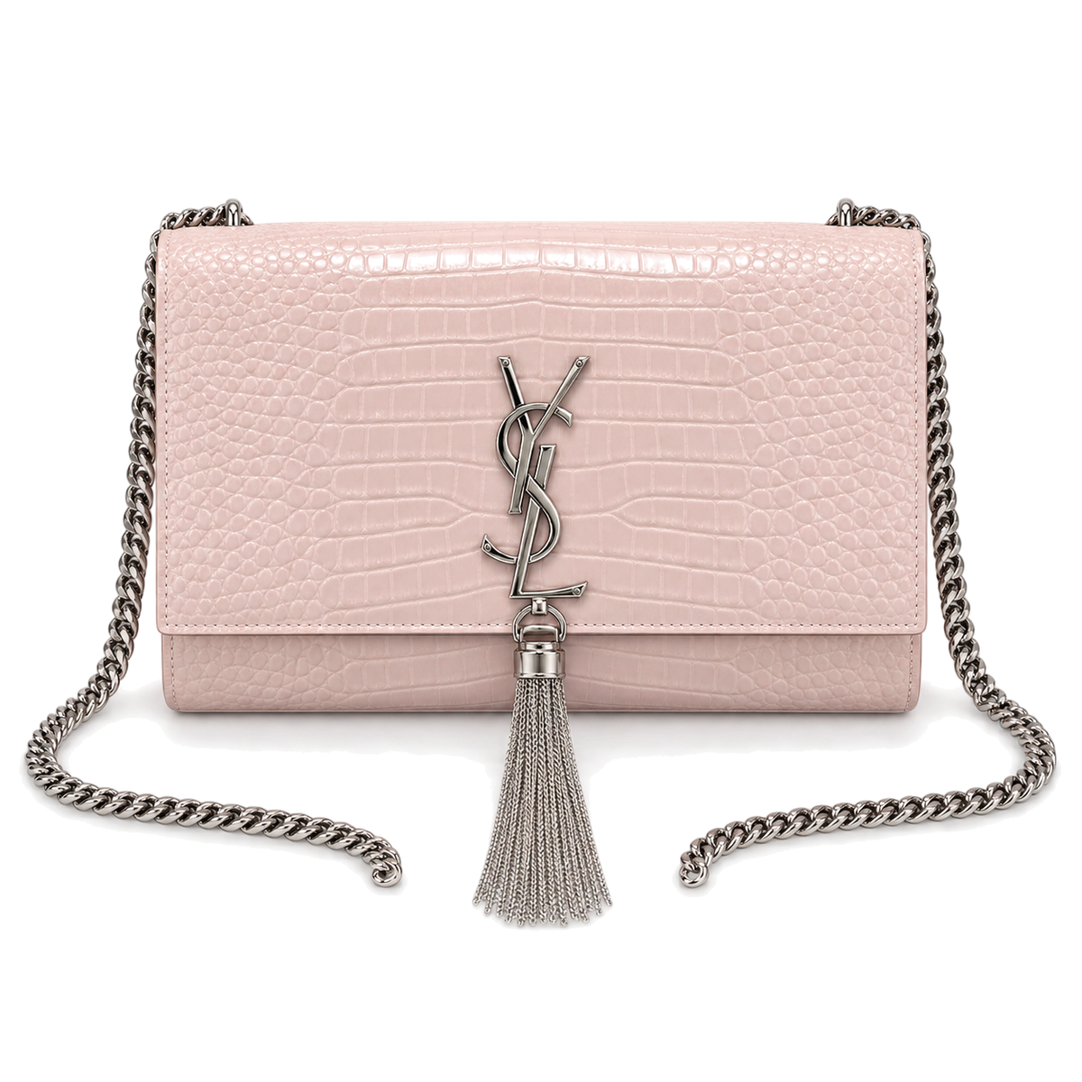 Saint Laurent Kate Medium Tassel Bag – Pink Croc