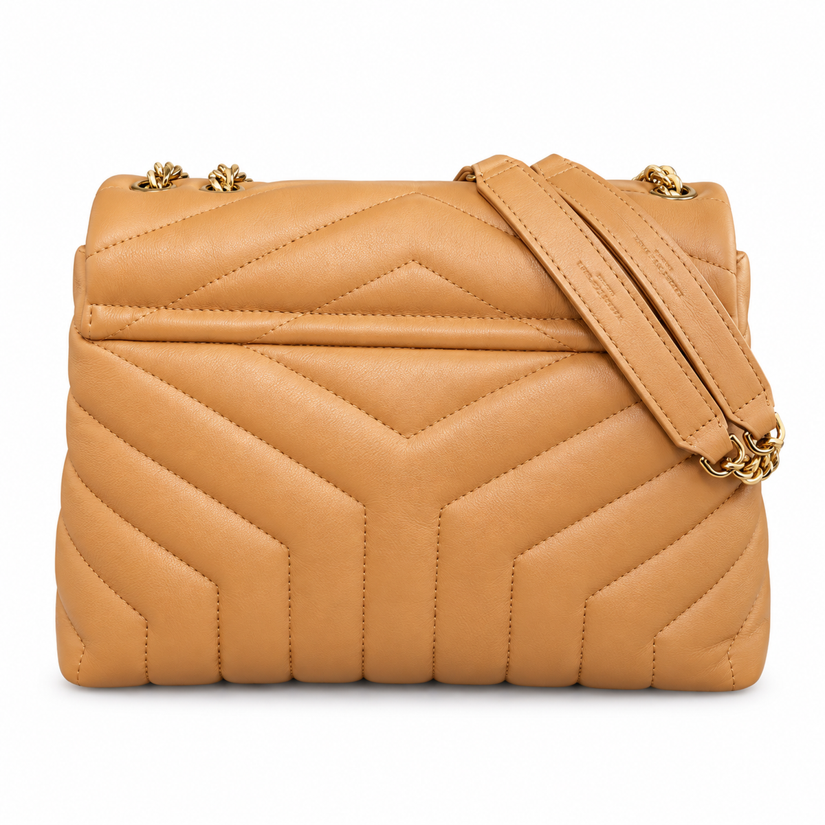 Saint Laurent Loulou Small Chain Bag in Natural Camel