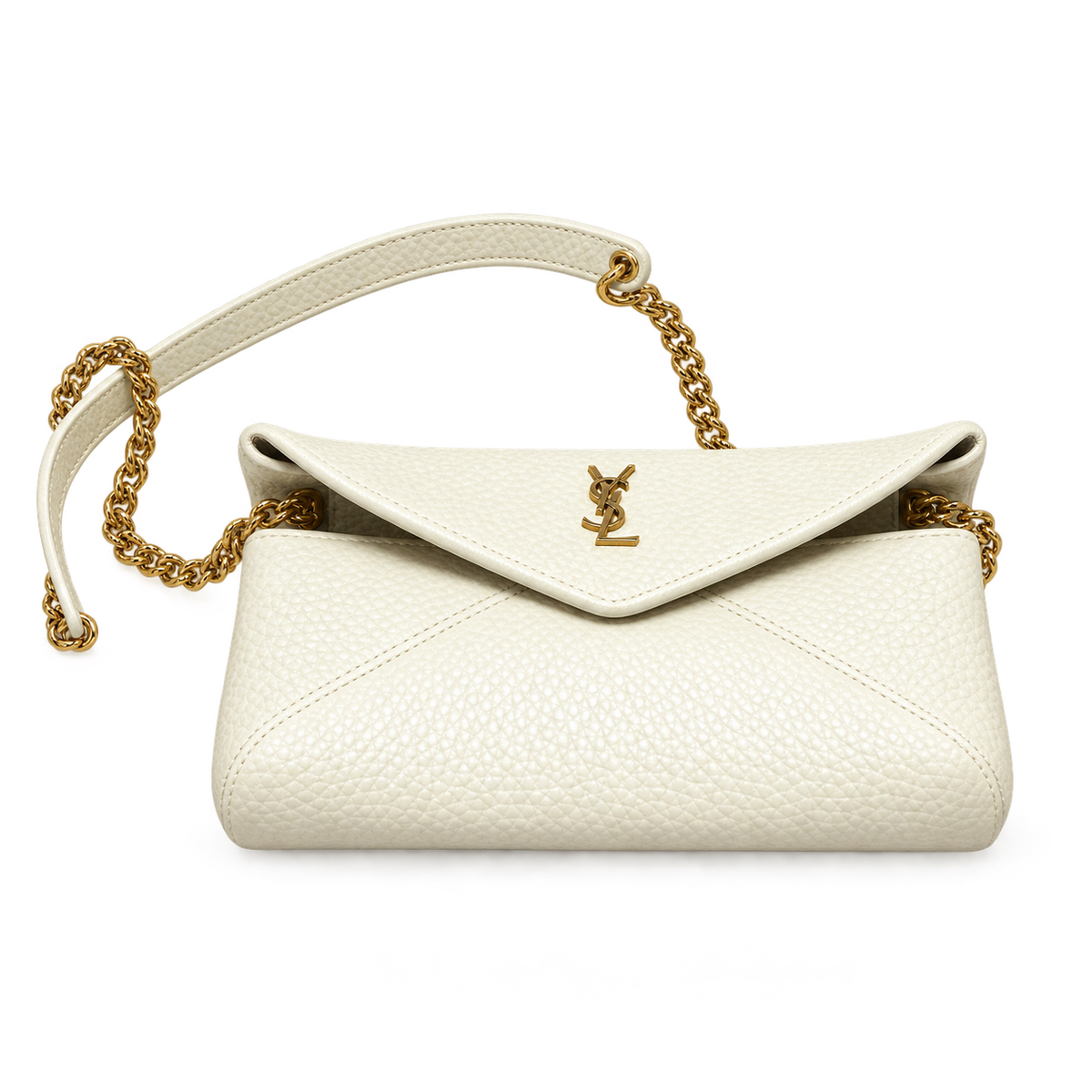 YSL Saint Laurent Envelope Chain Bag Ivory