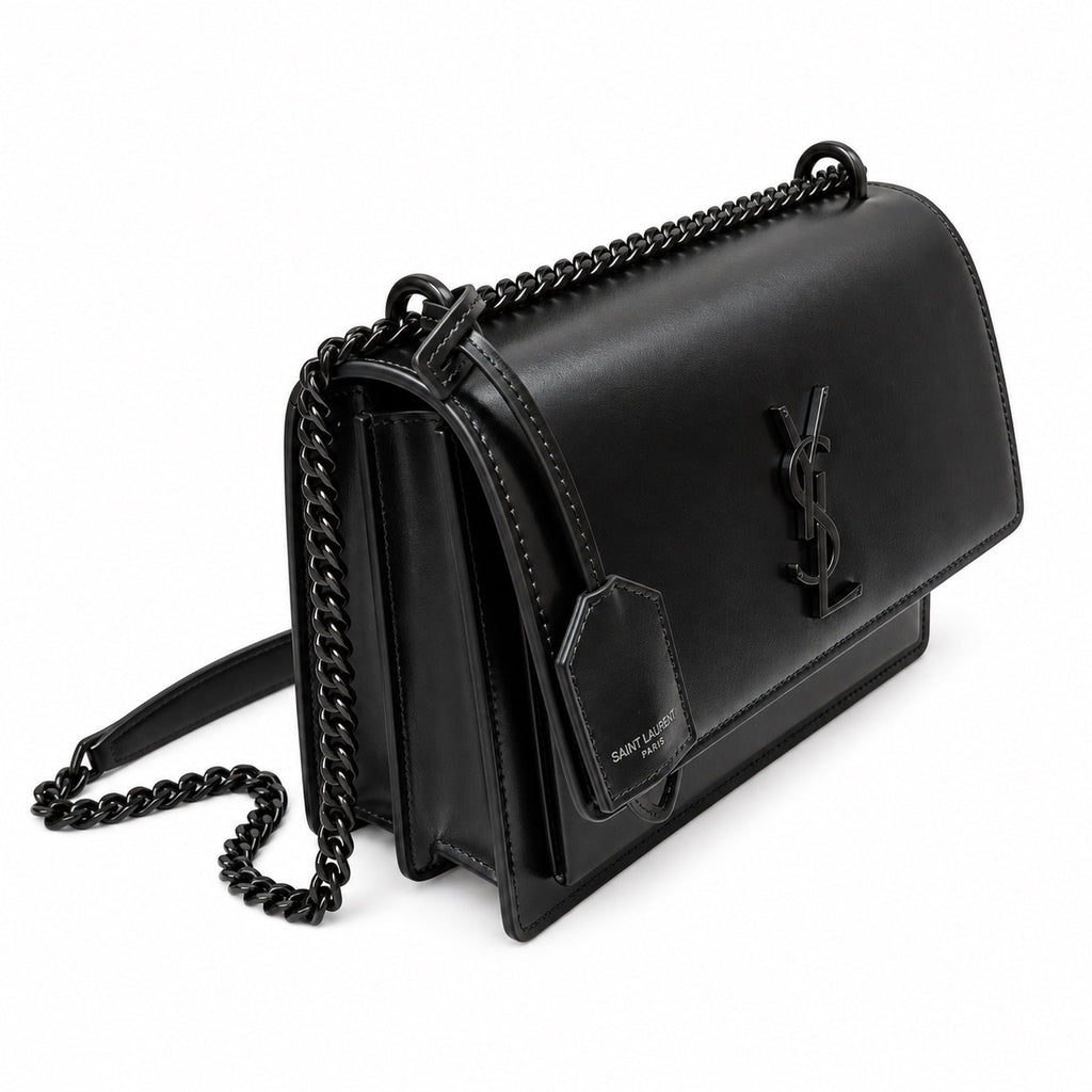 YSL Sunset Medium Bag All Black