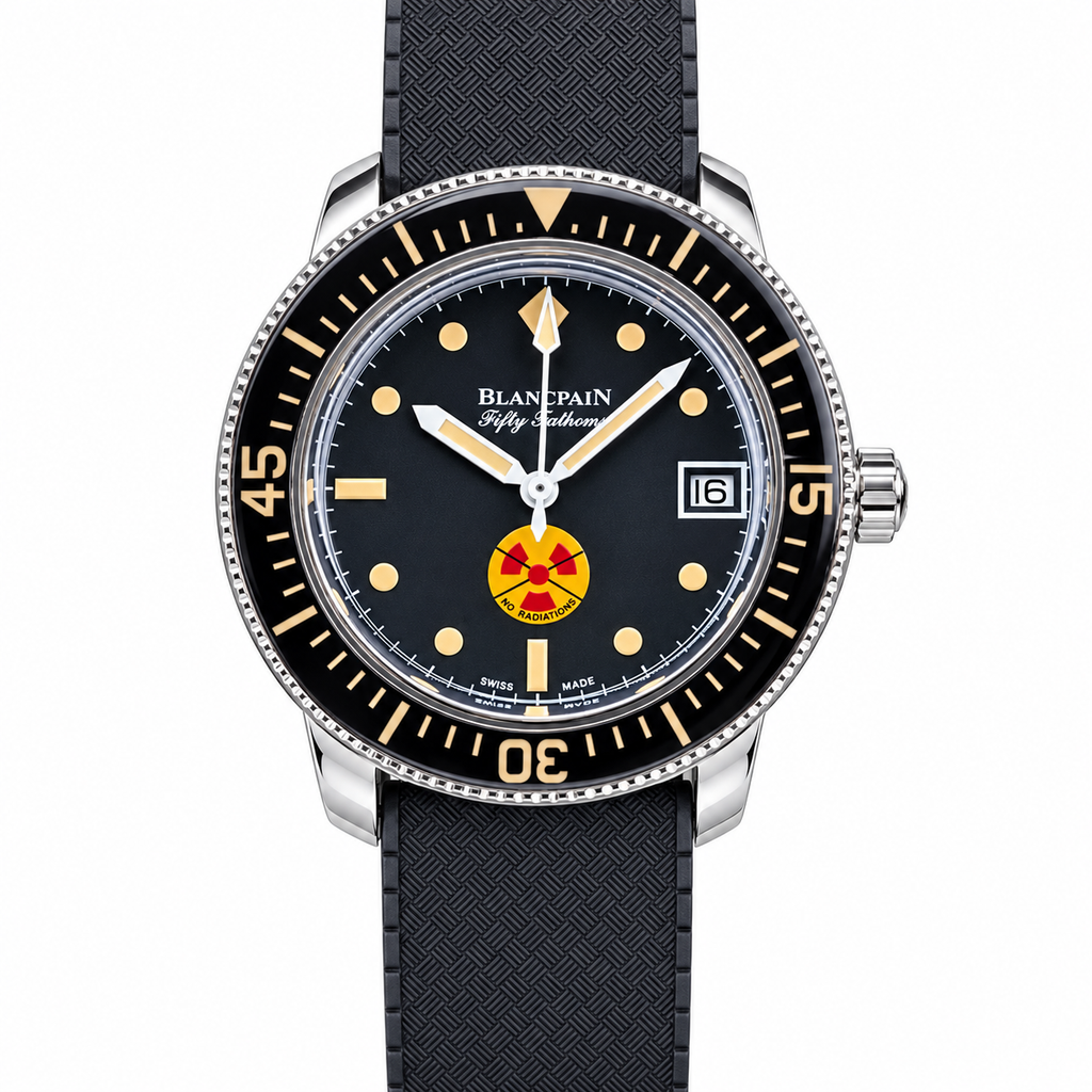 Blancpain Fifty Fathoms No Rad – Black Dial Gold Indices Swiss Automatic Dive Watch