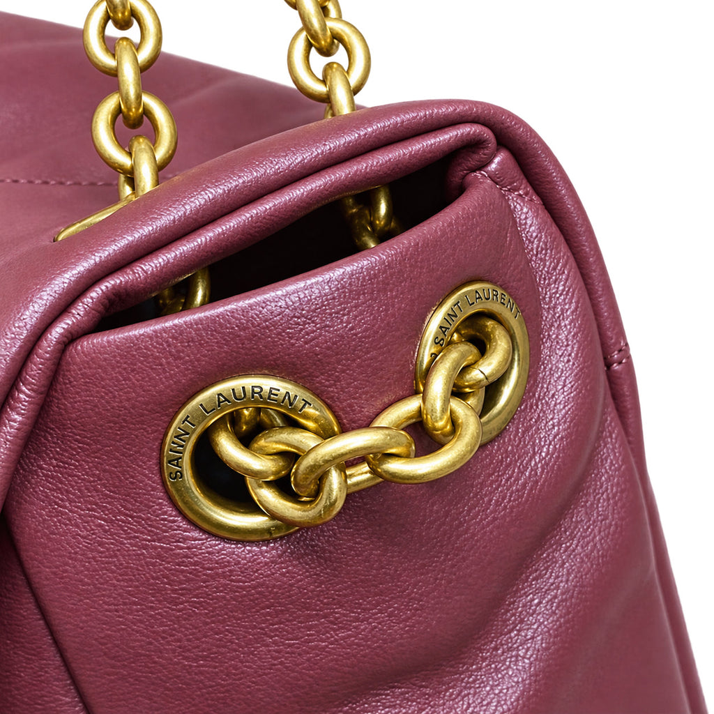 YSL Saint Laurent Jamie Large Quilted Chain Bag Burgundy