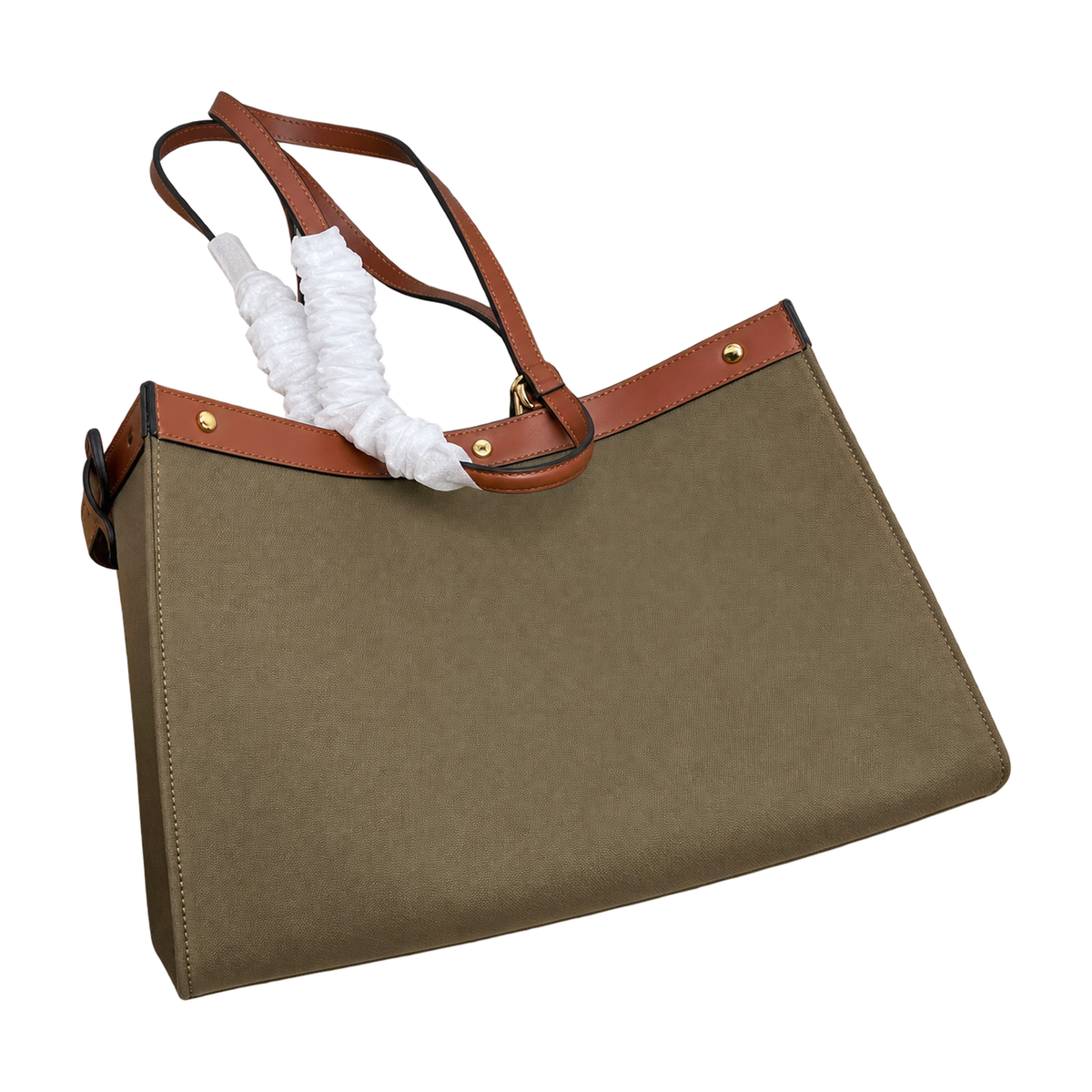 Fendi FF Sunshine Leather Shopper Tote Bag 40x12x29cm