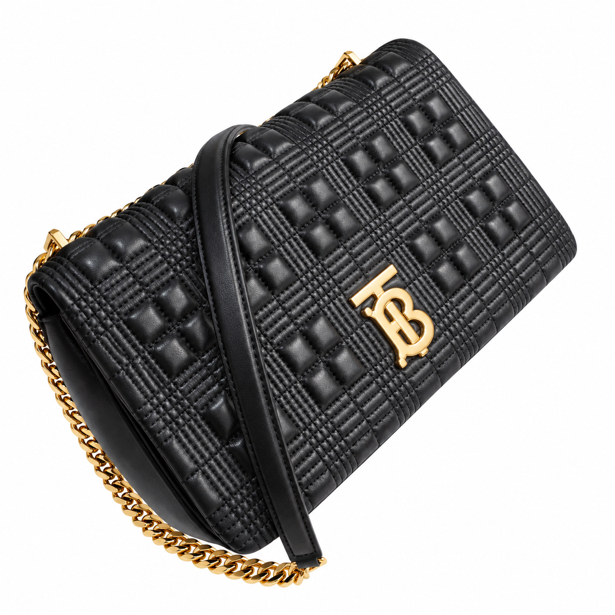 Burberry Midnight Check Quilted Chain Shoulder Bag