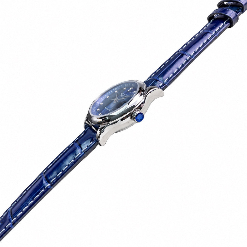 Longines Master Collection Blue Diamond Dial Blue Leather Ladies Watch
