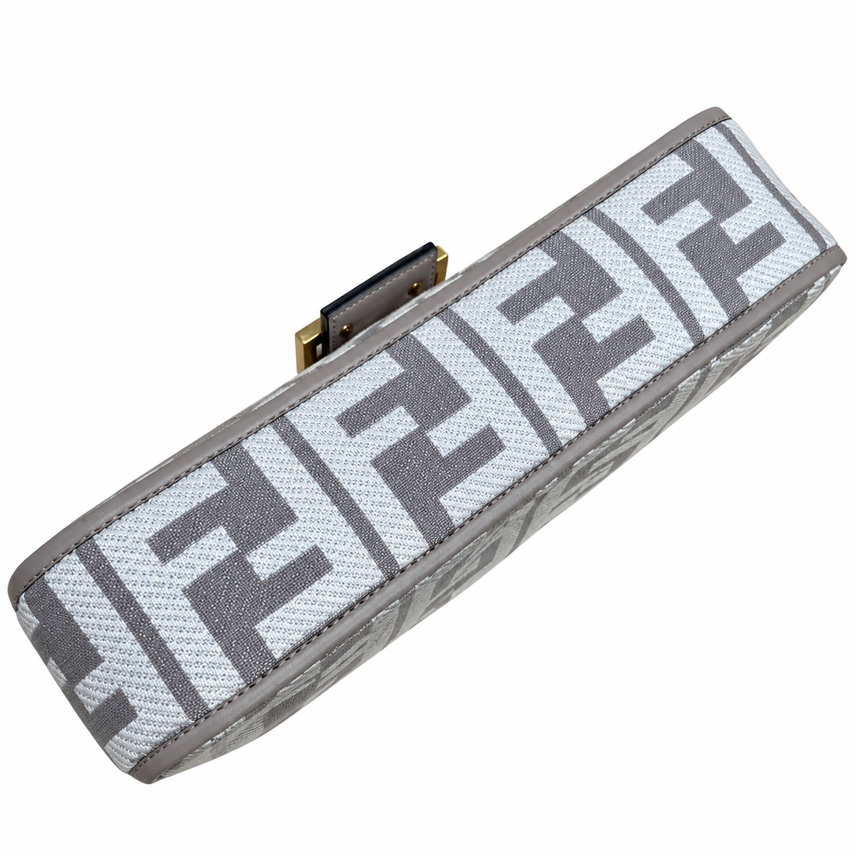Fendi FF Shoulder Bag – Jacquard Canvas & Leather Trim, Flap Closure, 26cm