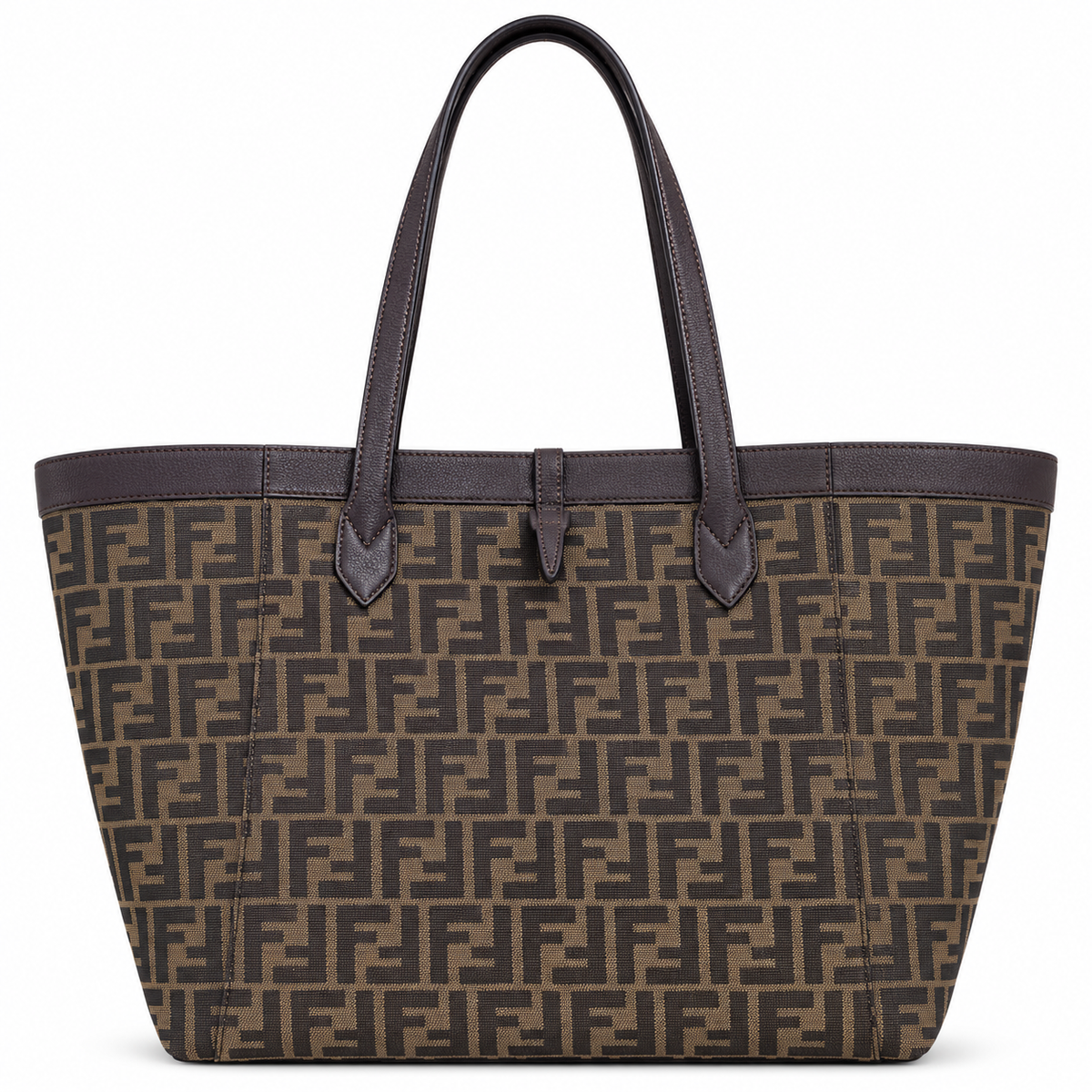 Fendi FF Large Tote Bag – Jacquard Canvas & Leather Handles, 32.5cm
